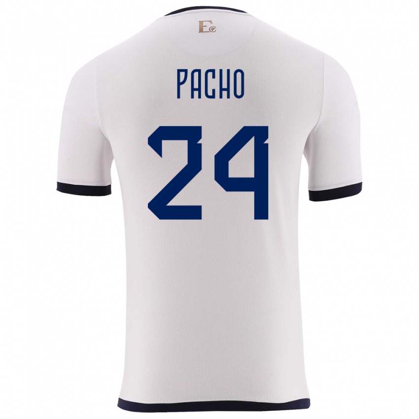 Niño Camiseta Ecuador William Pacho #24 Blanco 2ª Equipación 24-26 La Camisa México