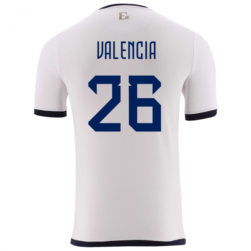 Niño Camiseta Ecuador Anthony Valencia #26 Blanco 2ª Equipación 24-26 La Camisa México