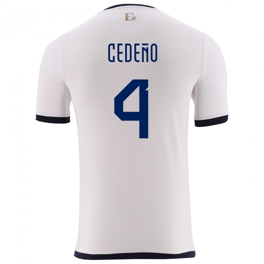 Niño Camiseta Ecuador Stefany Cedeno #4 Blanco 2ª Equipación 24-26 La Camisa México