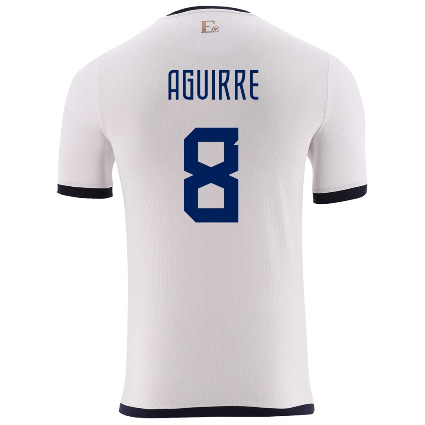 Niño Camiseta Ecuador Marthina Aguirre #8 Blanco 2ª Equipación 24-26 La Camisa México