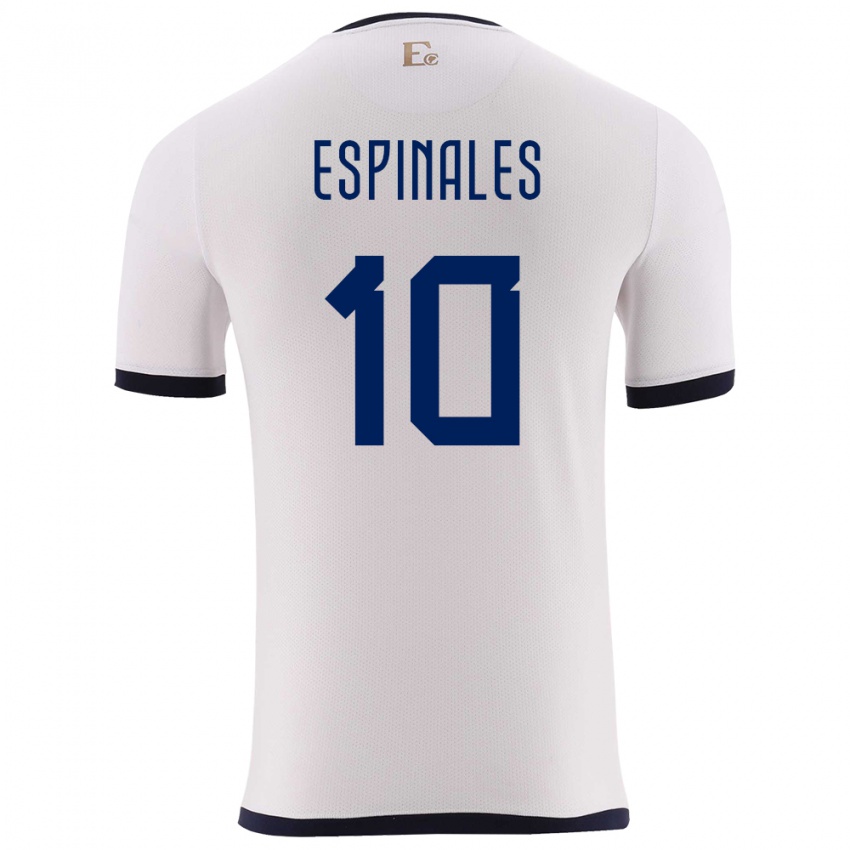 Niño Camiseta Ecuador Joselyn Espinales #10 Blanco 2ª Equipación 24-26 La Camisa México