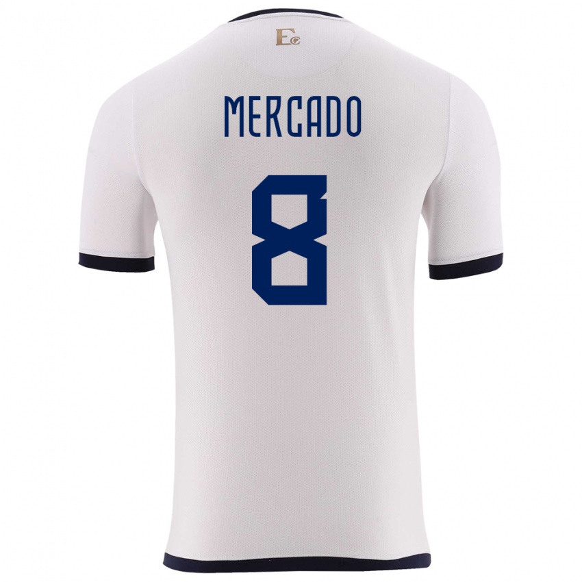 Niño Camiseta Ecuador Patrik Mercado #8 Blanco 2ª Equipación 24-26 La Camisa México