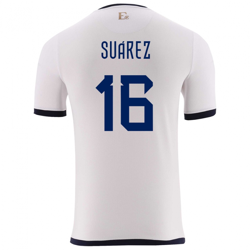 Niño Camiseta Ecuador Ariel Suarez #16 Blanco 2ª Equipación 24-26 La Camisa México