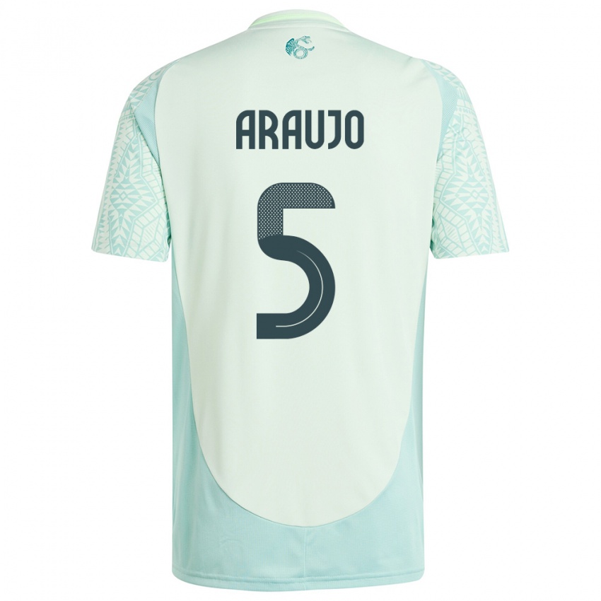 Niño Camiseta México Julian Araujo #5 Lino Verde 2ª Equipación 24-26 La Camisa México