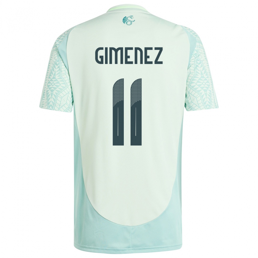 Niño Camiseta México Santiago Gimenez #11 Lino Verde 2ª Equipación 24-26 La Camisa México