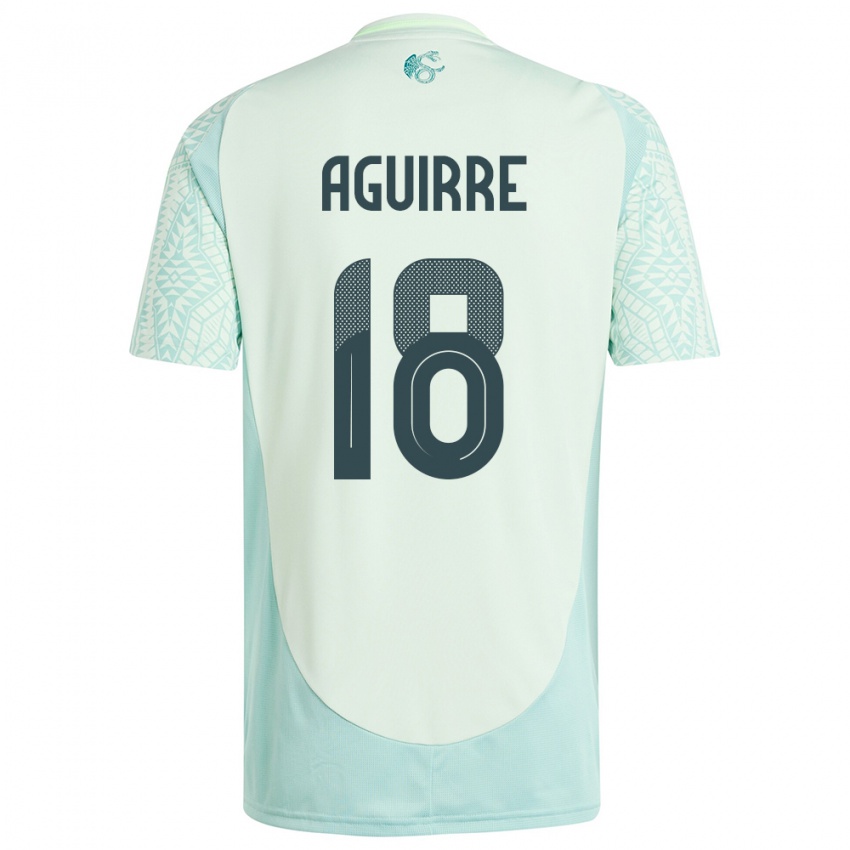 Niño Camiseta México Eduardo Aguirre #18 Lino Verde 2ª Equipación 24-26 La Camisa México