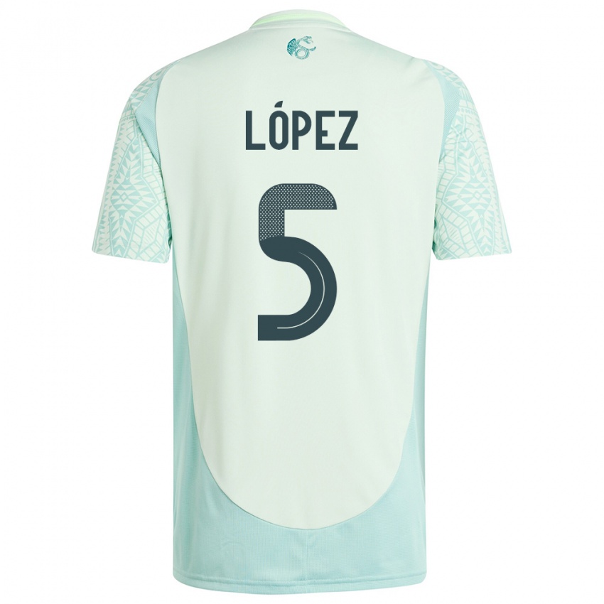 Niño Camiseta México Jimena Lopez #5 Lino Verde 2ª Equipación 24-26 La Camisa México