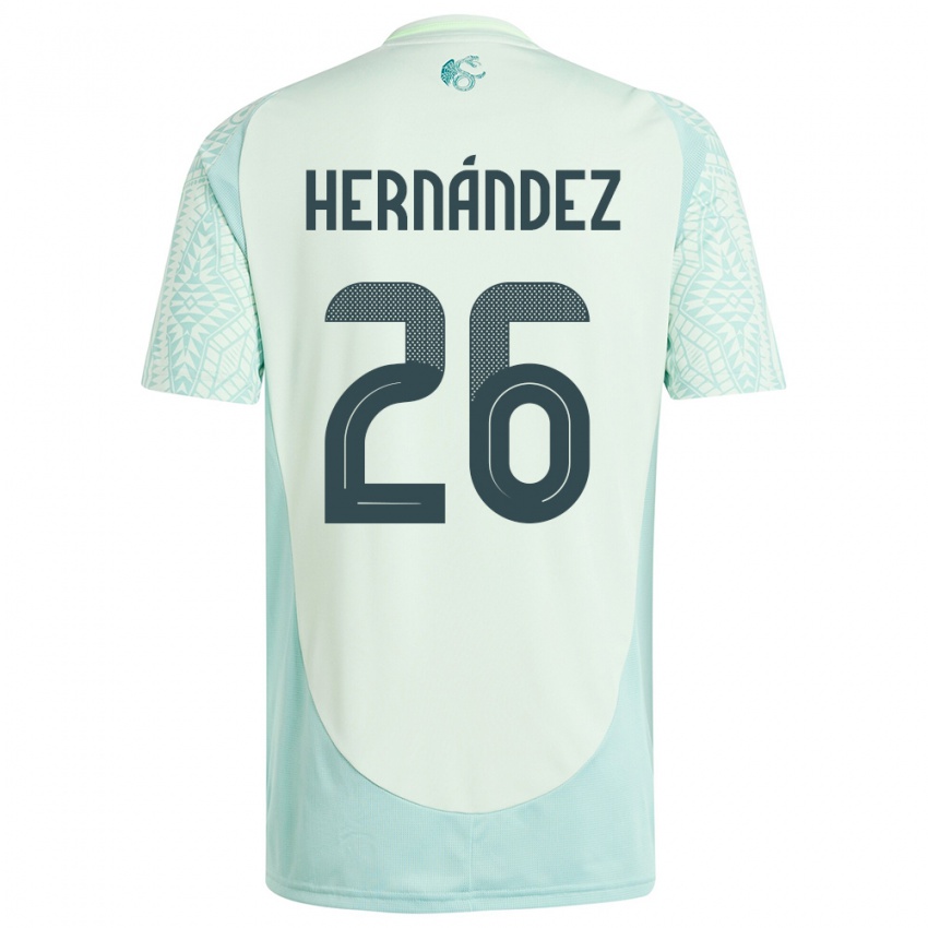 Niño Camiseta México Nicolette Hernandez #26 Lino Verde 2ª Equipación 24-26 La Camisa México