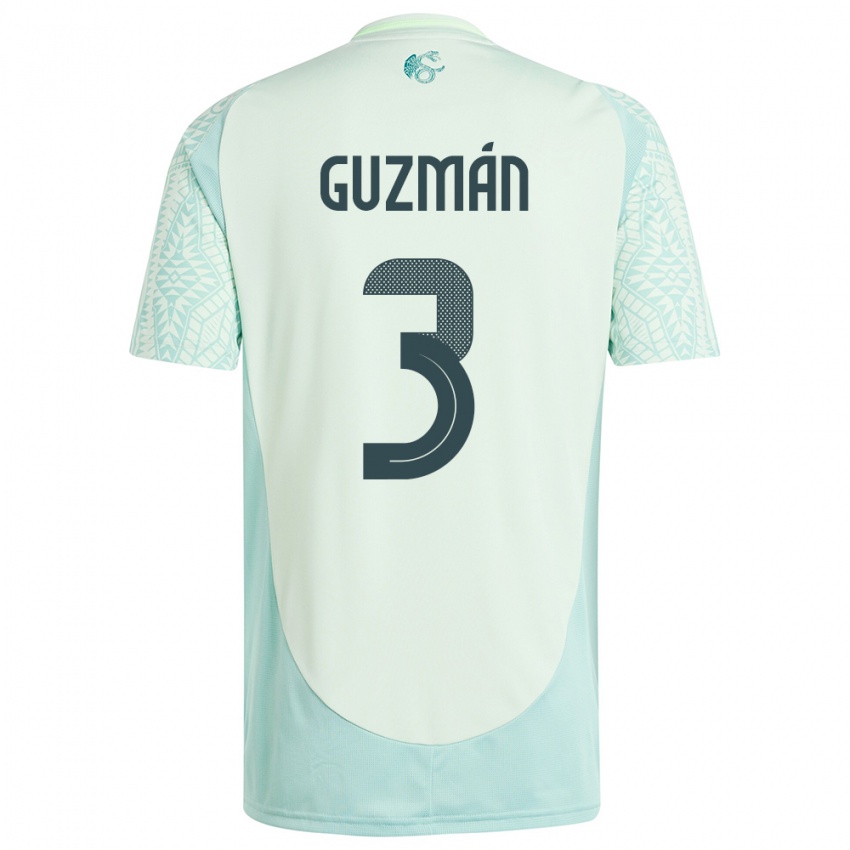 Niño Camiseta México Victor Guzman #3 Lino Verde 2ª Equipación 24-26 La Camisa México