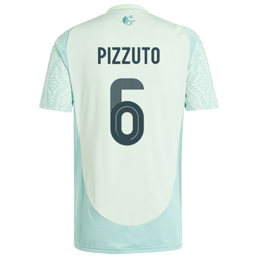 Niño Camiseta México Eugenio Pizzuto #6 Lino Verde 2ª Equipación 24-26 La Camisa México