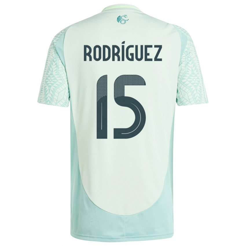 Niño Camiseta México Jorge Rodriguez #15 Lino Verde 2ª Equipación 24-26 La Camisa México