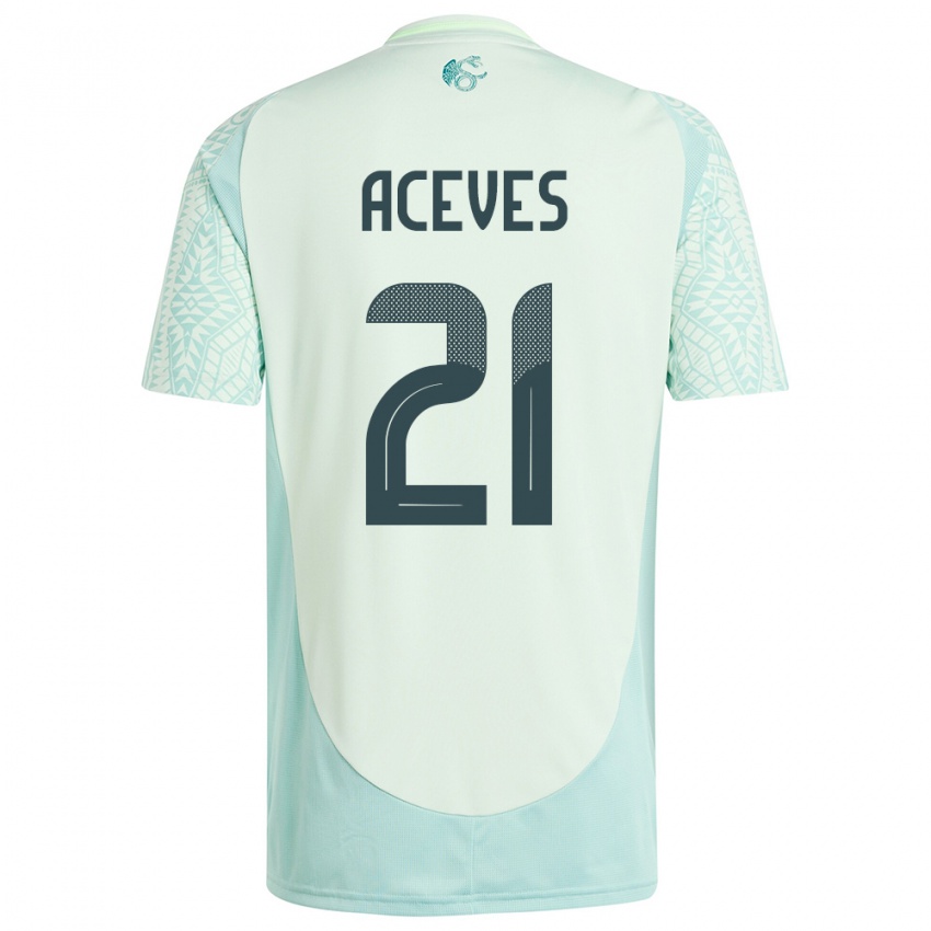 Niño Camiseta México Daniel Aceves #21 Lino Verde 2ª Equipación 24-26 La Camisa México