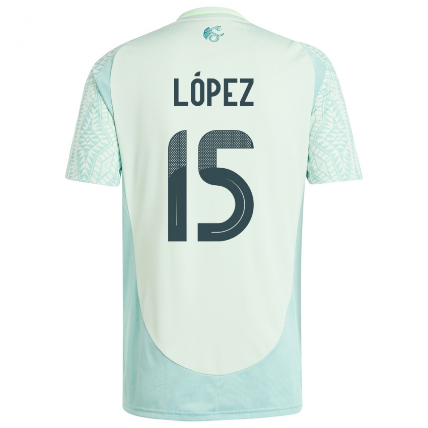 Niño Camiseta México Everardo Lopez #15 Lino Verde 2ª Equipación 24-26 La Camisa México