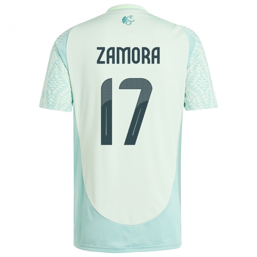 Niño Camiseta México Saul Zamora #17 Lino Verde 2ª Equipación 24-26 La Camisa México