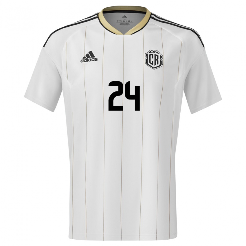 Niño Camiseta Costa Rica Douglas Lopez #24 Blanco 2ª Equipación 24-26 La Camisa México