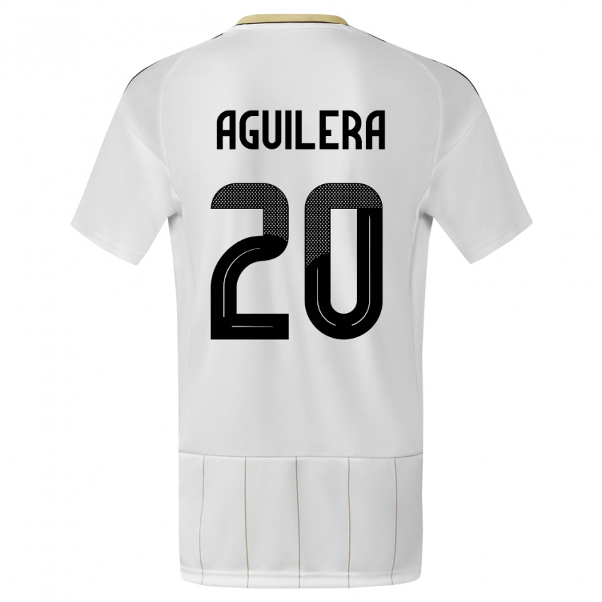 Niño Camiseta Costa Rica Brandon Aguilera #20 Blanco 2ª Equipación 24-26 La Camisa México