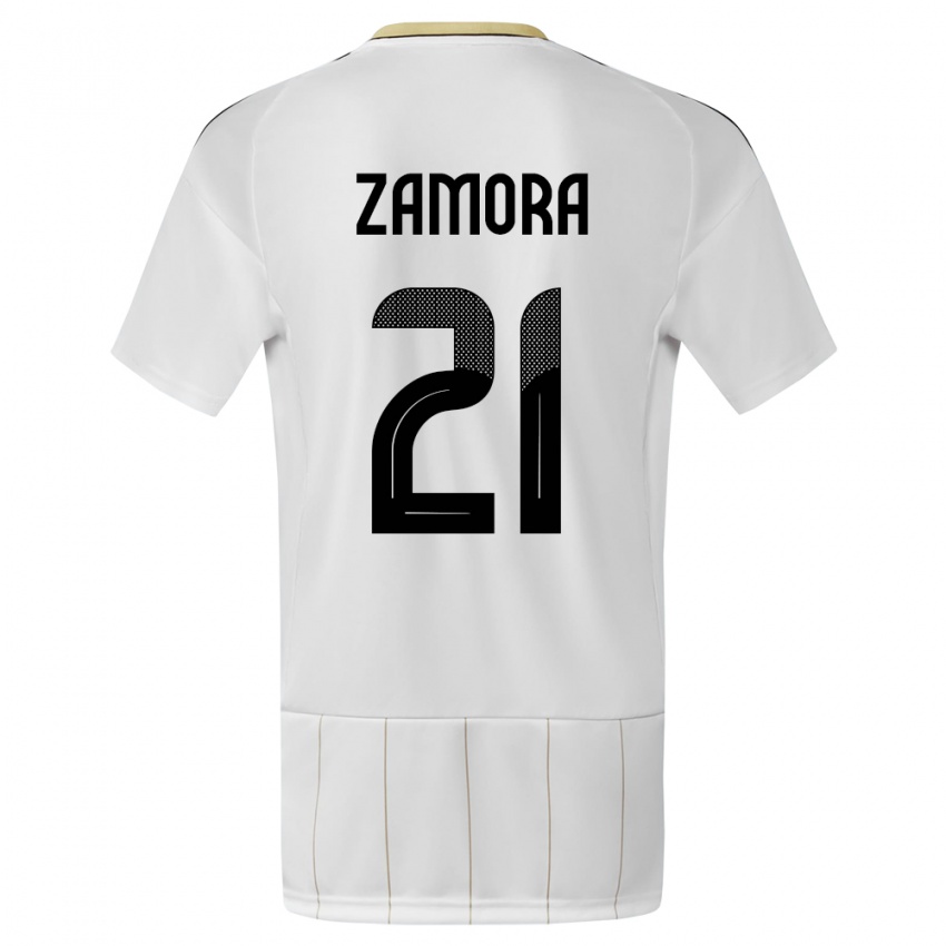 Niño Camiseta Costa Rica Alvaro Zamora #21 Blanco 2ª Equipación 24-26 La Camisa México