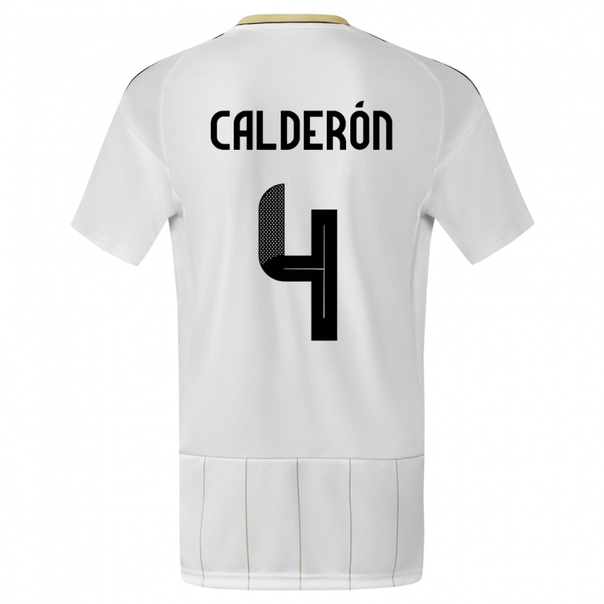 Niño Camiseta Costa Rica Brandon Calderon #4 Blanco 2ª Equipación 24-26 La Camisa México