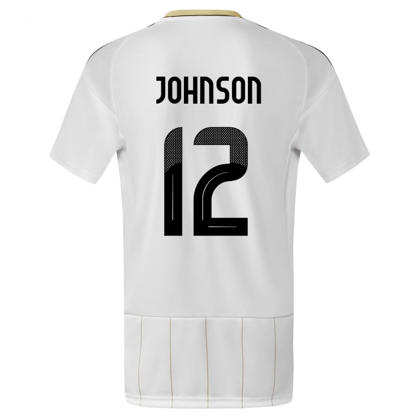 Niño Camiseta Costa Rica Shawn Johnson #12 Blanco 2ª Equipación 24-26 La Camisa México