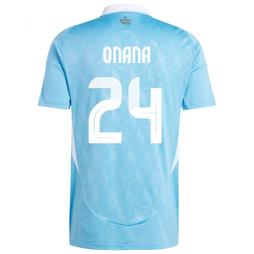 Niño Camiseta Bélgica Amadou Onana #24 Azul 2ª Equipación 24-26 La Camisa México