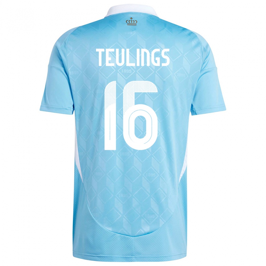 Niño Camiseta Bélgica Jarne Teulings #16 Azul 2ª Equipación 24-26 La Camisa México