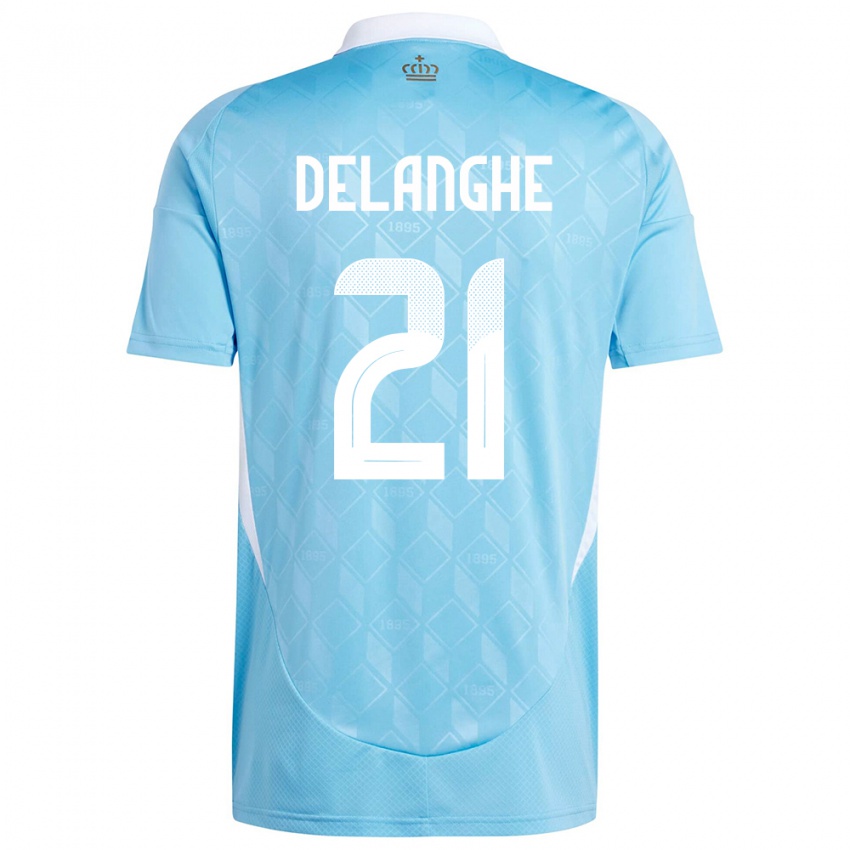 Niño Camiseta Bélgica Maxime Delanghe #21 Azul 2ª Equipación 24-26 La Camisa México
