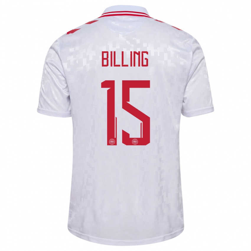 Niño Camiseta Dinamarca Philip Billing #15 Blanco 2ª Equipación 24-26 La Camisa México