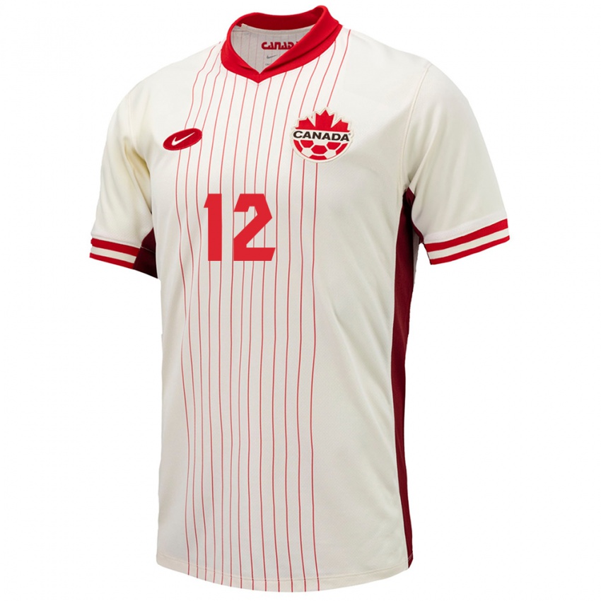 Niño Camiseta Canadá Jefferson Alphonse #12 Blanco 2ª Equipación 24-26 La Camisa México