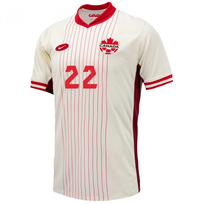 Niño Camiseta Canadá Lysianne Proulx #22 Blanco 2ª Equipación 24-26 La Camisa México