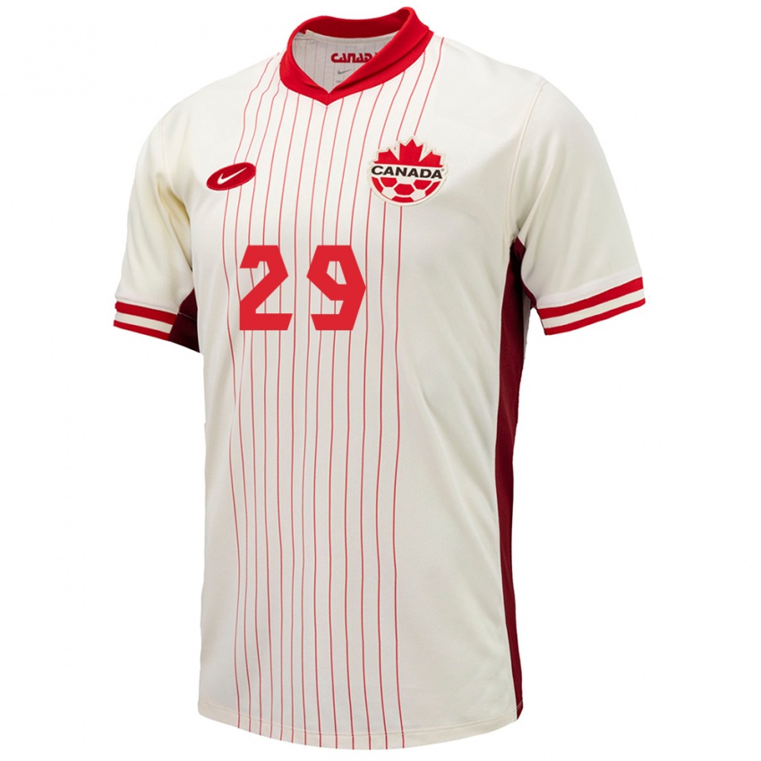 Niño Camiseta Canadá Clarissa Larisey #29 Blanco 2ª Equipación 24-26 La Camisa México