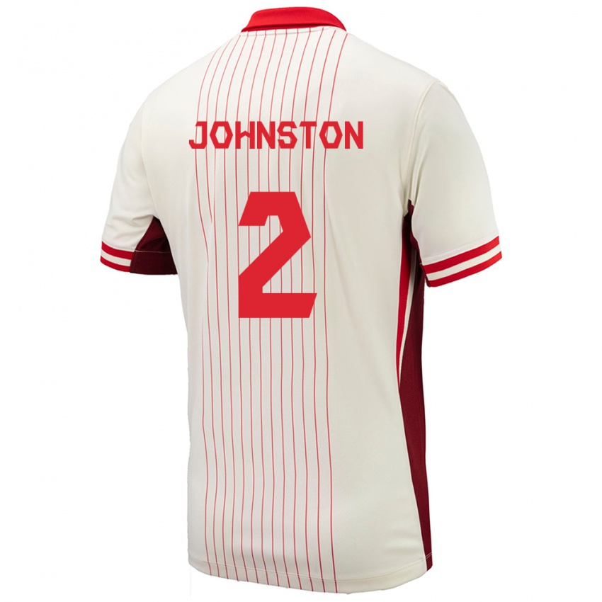 Niño Camiseta Canadá Alistair Johnston #2 Blanco 2ª Equipación 24-26 La Camisa México