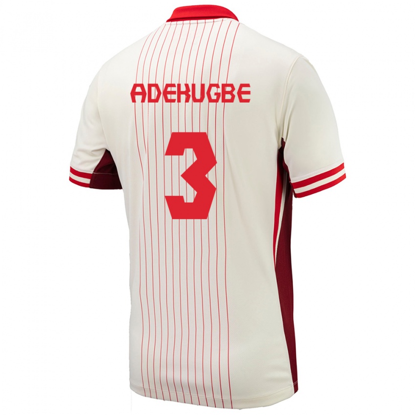 Niño Camiseta Canadá Samuel Adekugbe #3 Blanco 2ª Equipación 24-26 La Camisa México