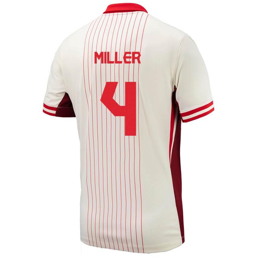 Niño Camiseta Canadá Kamal Miller #4 Blanco 2ª Equipación 24-26 La Camisa México