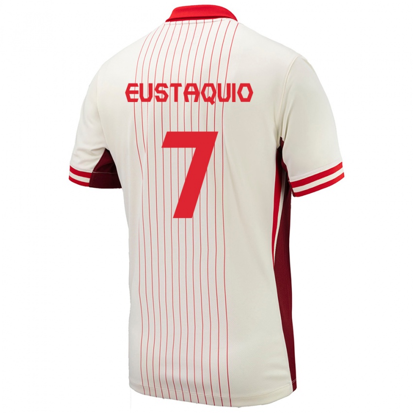 Niño Camiseta Canadá Stephen Eustaquio #7 Blanco 2ª Equipación 24-26 La Camisa México