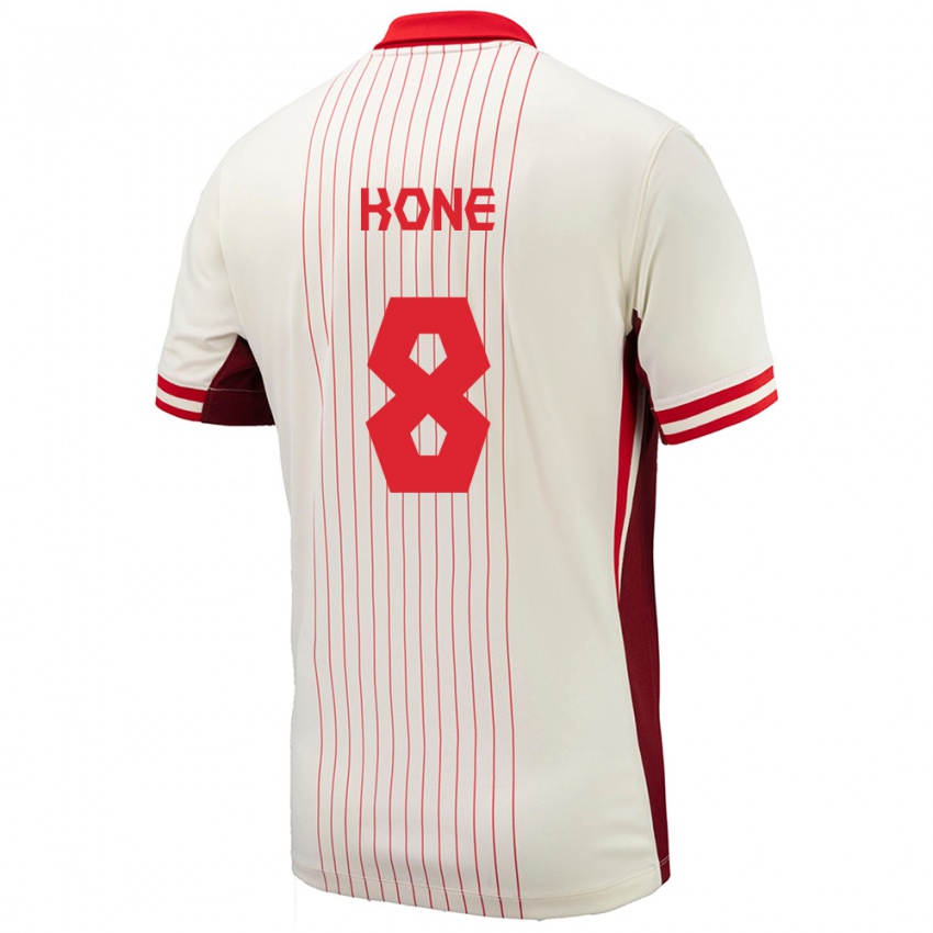 Niño Camiseta Canadá Ismael Kone #8 Blanco 2ª Equipación 24-26 La Camisa México