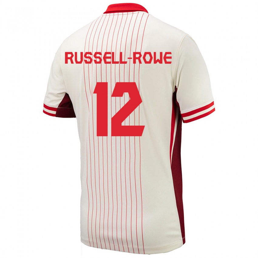 Niño Camiseta Canadá Jacen Russell-Rowe #12 Blanco 2ª Equipación 24-26 La Camisa México