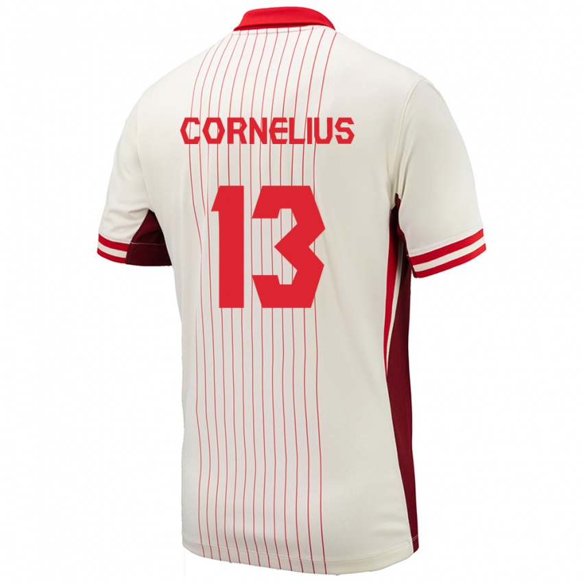 Niño Camiseta Canadá Derek Cornelius #13 Blanco 2ª Equipación 24-26 La Camisa México