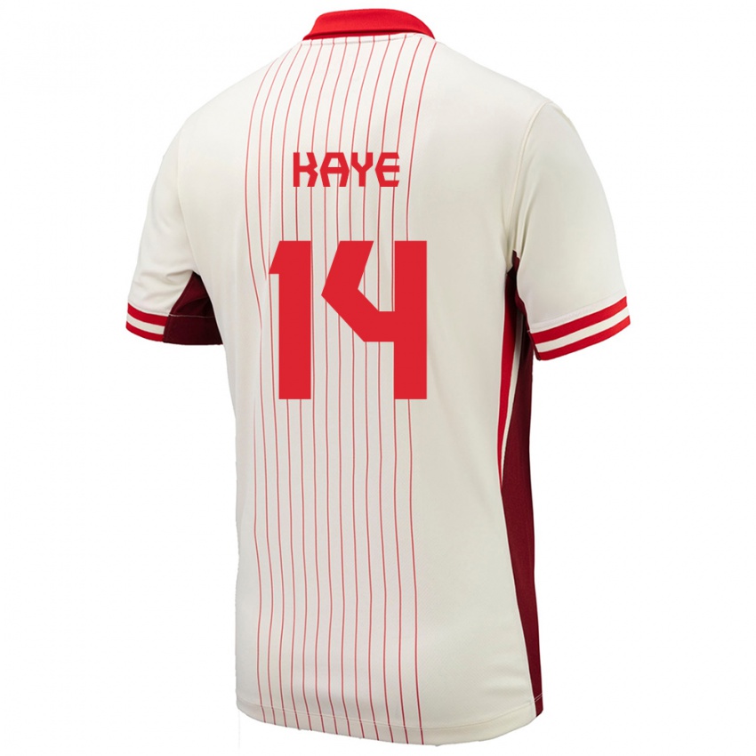 Niño Camiseta Canadá Mark Anthony Kaye #14 Blanco 2ª Equipación 24-26 La Camisa México