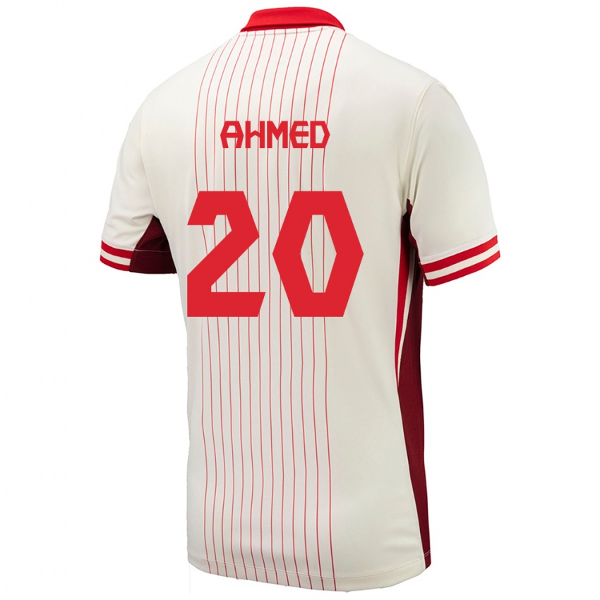 Niño Camiseta Canadá Ali Ahmed #20 Blanco 2ª Equipación 24-26 La Camisa México