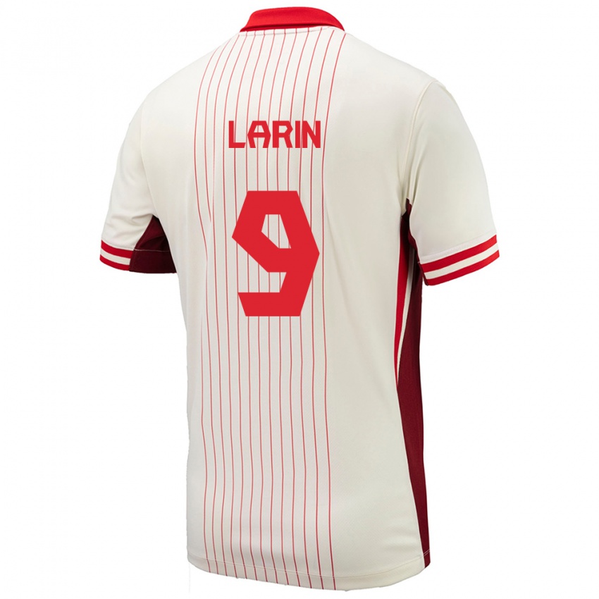 Niño Camiseta Canadá Cyle Larin #9 Blanco 2ª Equipación 24-26 La Camisa México