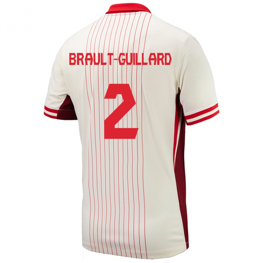 Niño Camiseta Canadá Zachary Brault-Guillard #2 Blanco 2ª Equipación 24-26 La Camisa México