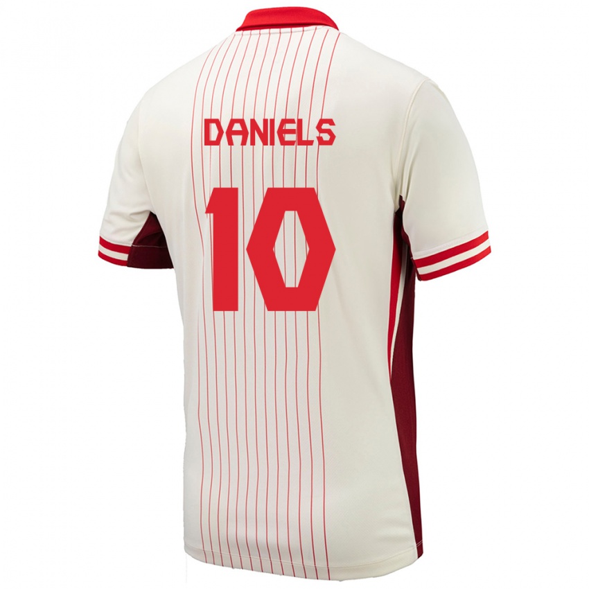 Niño Camiseta Canadá Aidan Daniels #10 Blanco 2ª Equipación 24-26 La Camisa México