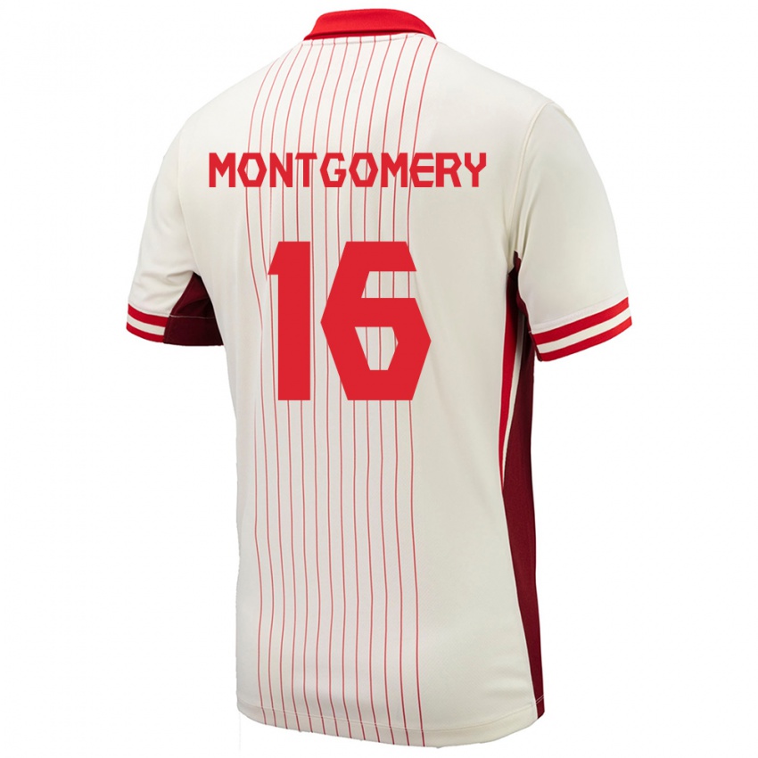 Niño Camiseta Canadá Callum Montgomery #16 Blanco 2ª Equipación 24-26 La Camisa México