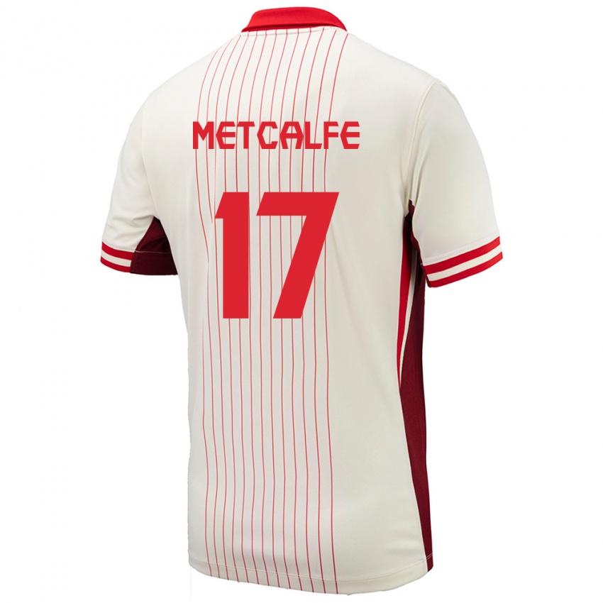 Niño Camiseta Canadá Patrick Metcalfe #17 Blanco 2ª Equipación 24-26 La Camisa México