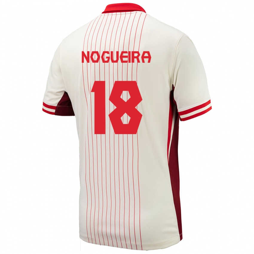 Niño Camiseta Canadá Matthew Nogueira #18 Blanco 2ª Equipación 24-26 La Camisa México