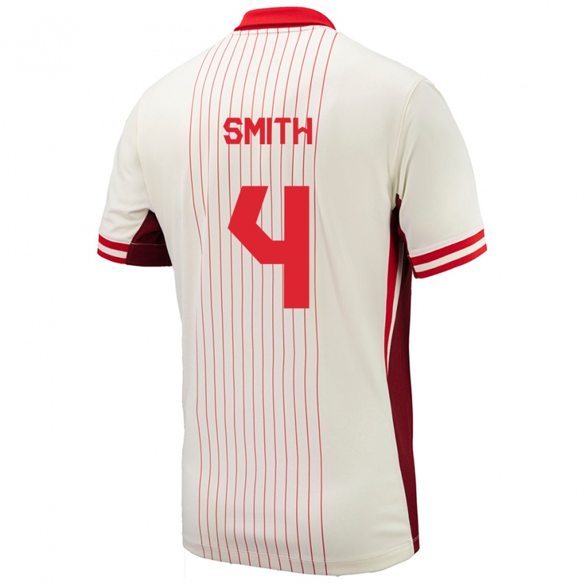 Niño Camiseta Canadá Justin Smith #4 Blanco 2ª Equipación 24-26 La Camisa México