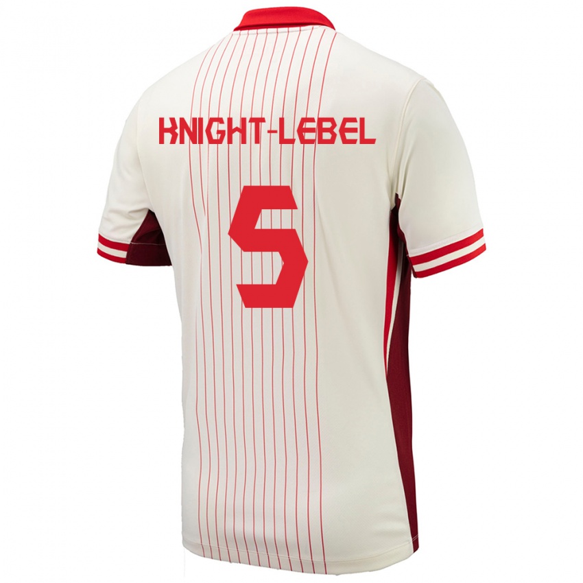 Niño Camiseta Canadá Jamie Knight Lebel #5 Blanco 2ª Equipación 24-26 La Camisa México