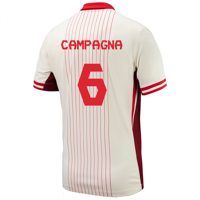 Niño Camiseta Canadá Matteo Campagna #6 Blanco 2ª Equipación 24-26 La Camisa México