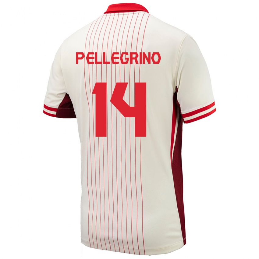 Niño Camiseta Canadá Gabriel Pellegrino #14 Blanco 2ª Equipación 24-26 La Camisa México