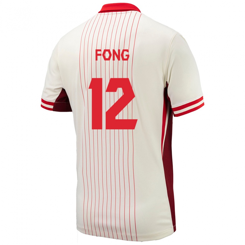 Niño Camiseta Canadá Aidan Fong #12 Blanco 2ª Equipación 24-26 La Camisa México